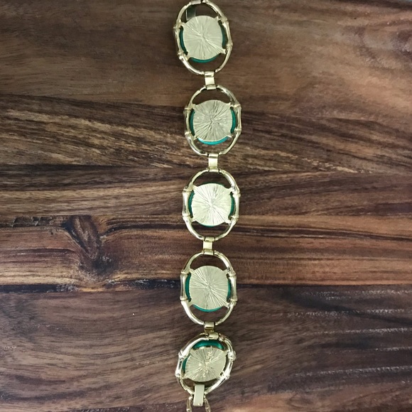 Stella & Dot Zinnia bracelet in green and gold - Picture 4 of 4